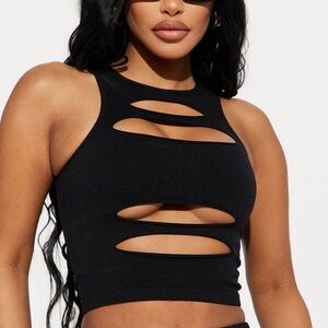 Fashion nova Black Cut-Out Sleeveless Top